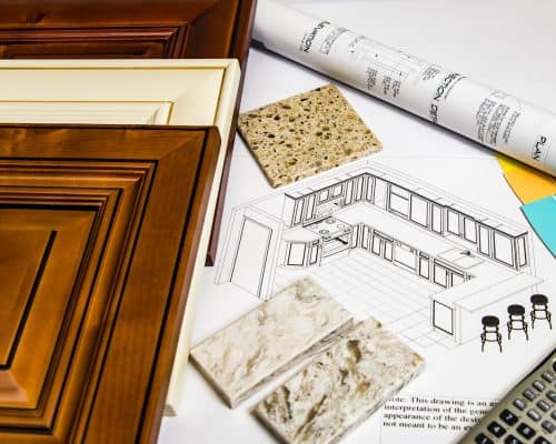 Kitchen remodeling design with material selection